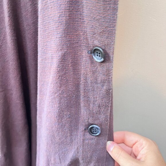 Vintage Banana Republic Womens A-Line Button-Down Skirt Size M 100% Cotton Purpl - Picture 3 of 6